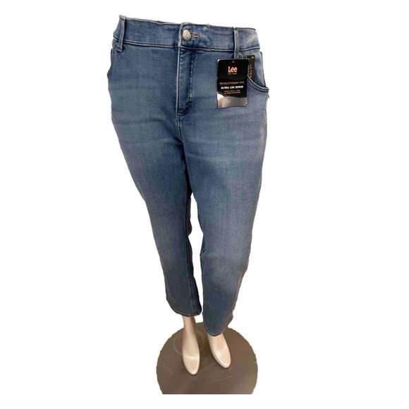 NWT Lee Straight Jeans Waistband Ultra Lux Stretch 8 24W 24WP or 18 Tall - Picture 14 of 16